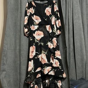 1X Always Indigo. Polyester with sheer overlay dress